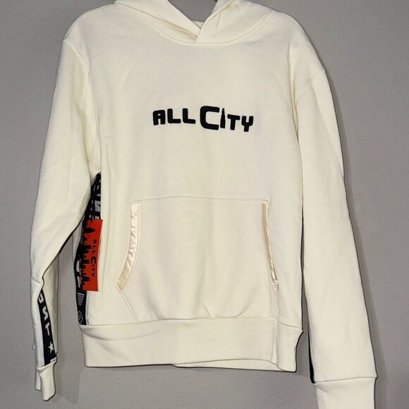 Just Don Cream Hoodie with Black and Orange Details - Picture 1 of 9